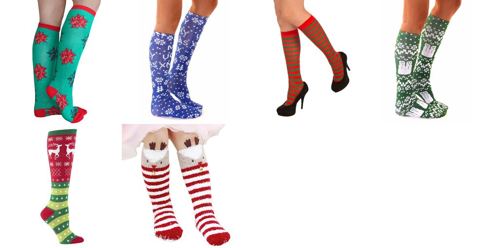 christmas knee high socks